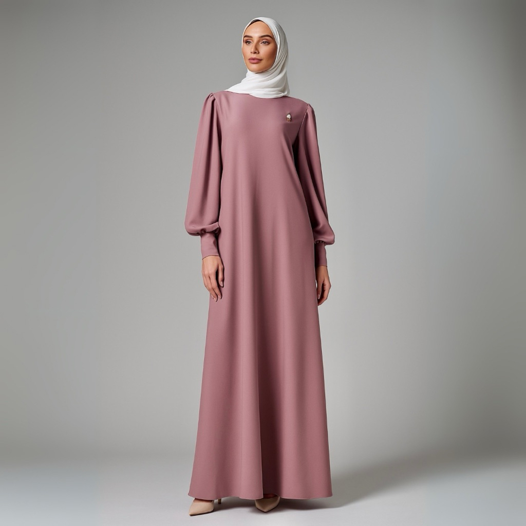 Baju Gamis Muslimah Pastelo Balqis Dress by Juragan Gamis Polos LD 110cm - Panjang, adem,Jubah, Dewa
