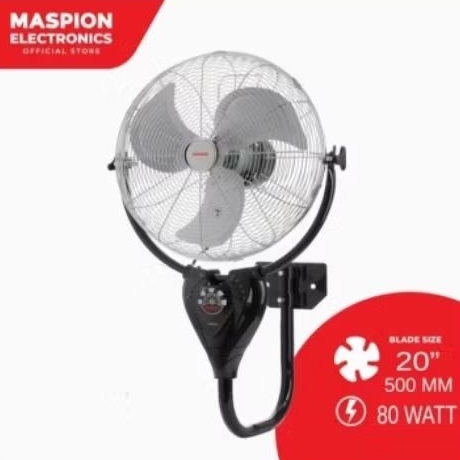 Kipas Angin Maspion Power Fan Turbo Besi Dinding PW 2002 RC 20inch Remot