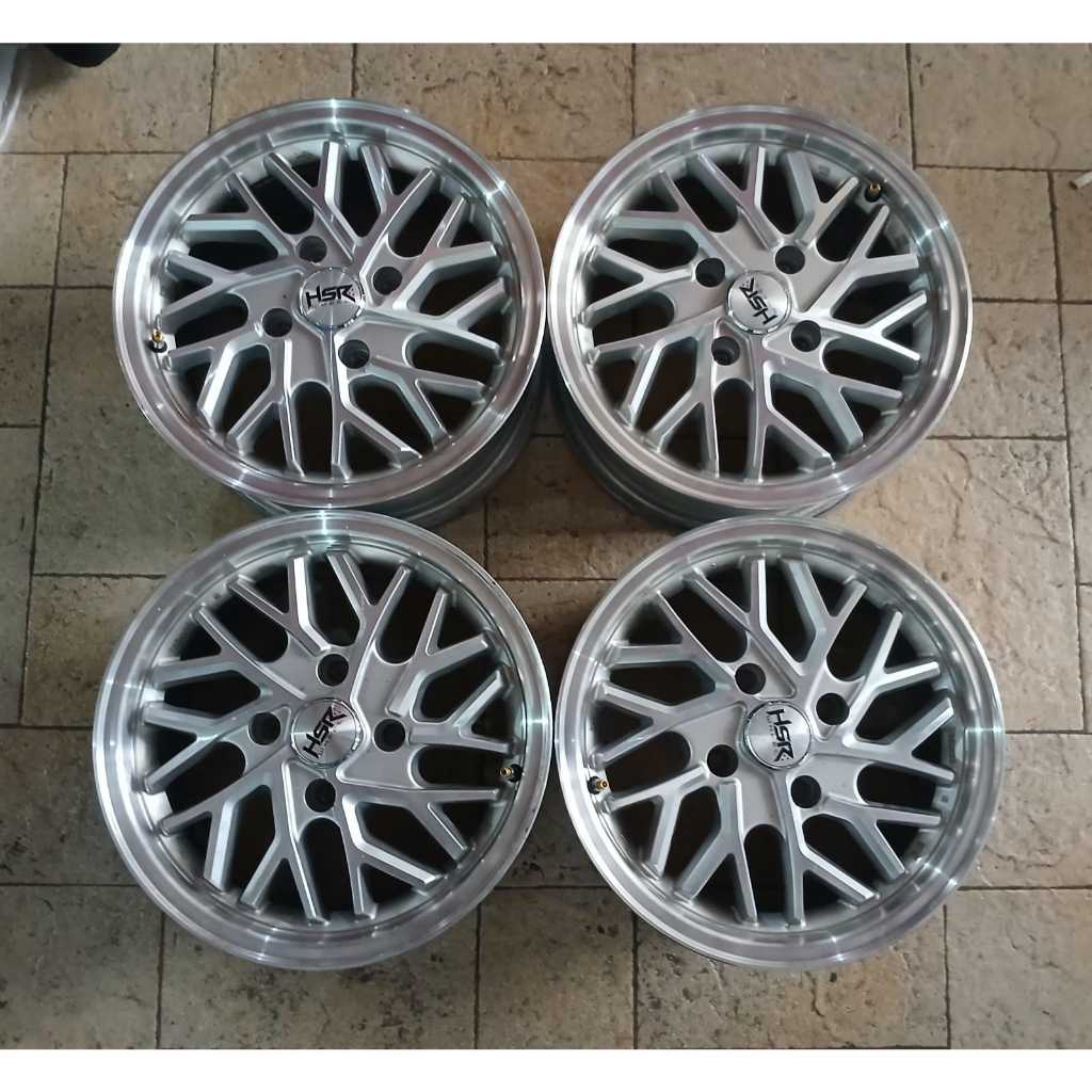Pelek Racing HsR R15 Baut 4X114 Velg Mobil Avanza Xenia Livina DLL Second Like New