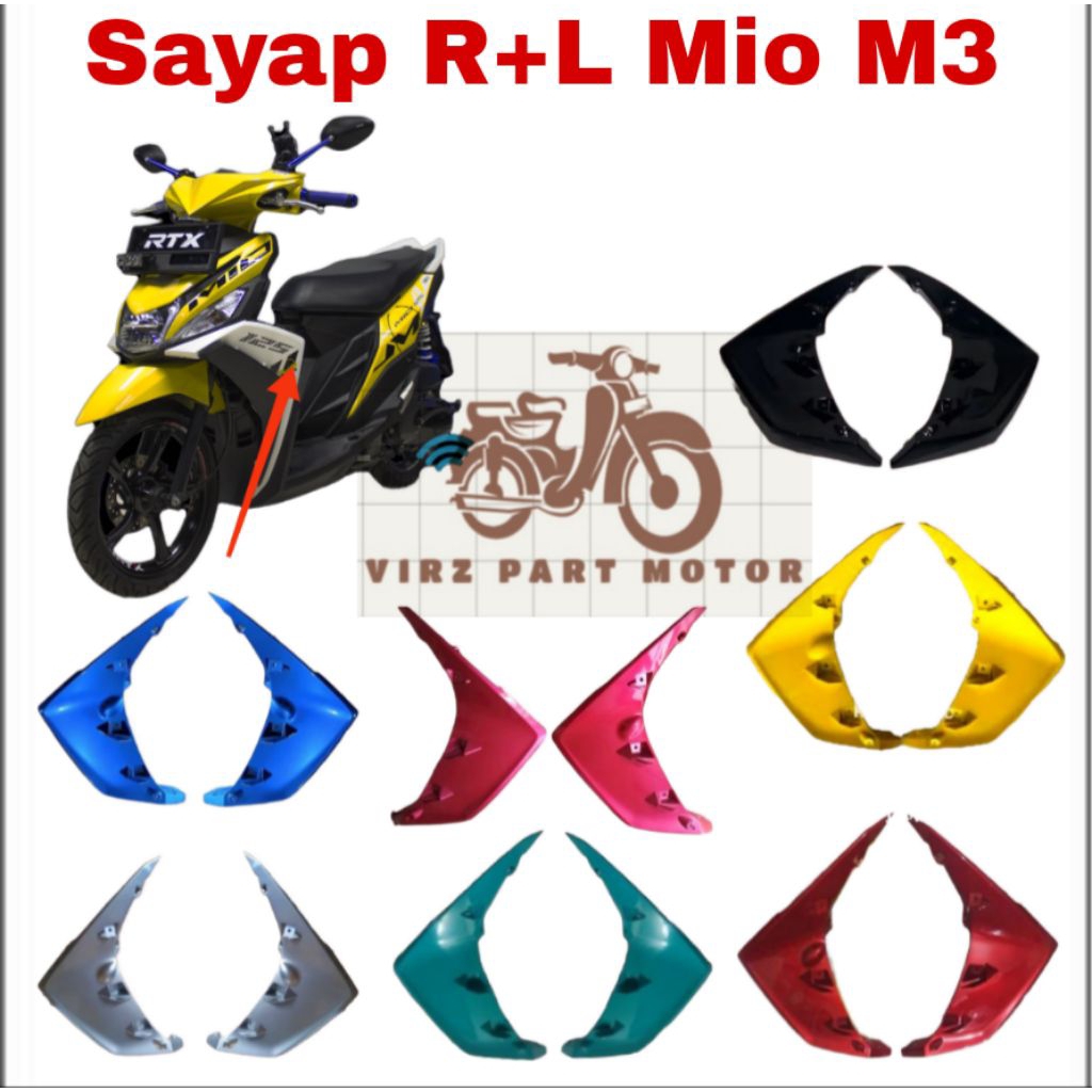 Sayap Depan Body Samping Kanan Kiri Mio M3 Mio Z Mio 125 Legshield Luar Mio M3 Leksil Sayap Kanan Ki