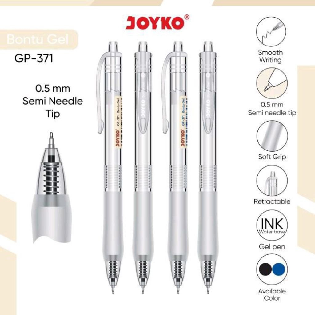 

JOYKO GP371 BONTU GEL PEN SEMI NEEDLE TIP