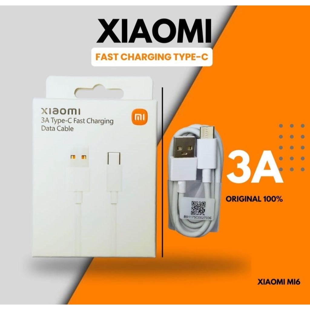 Kabel Data Xiaomi Redmi Mi USB Type C Original 3A