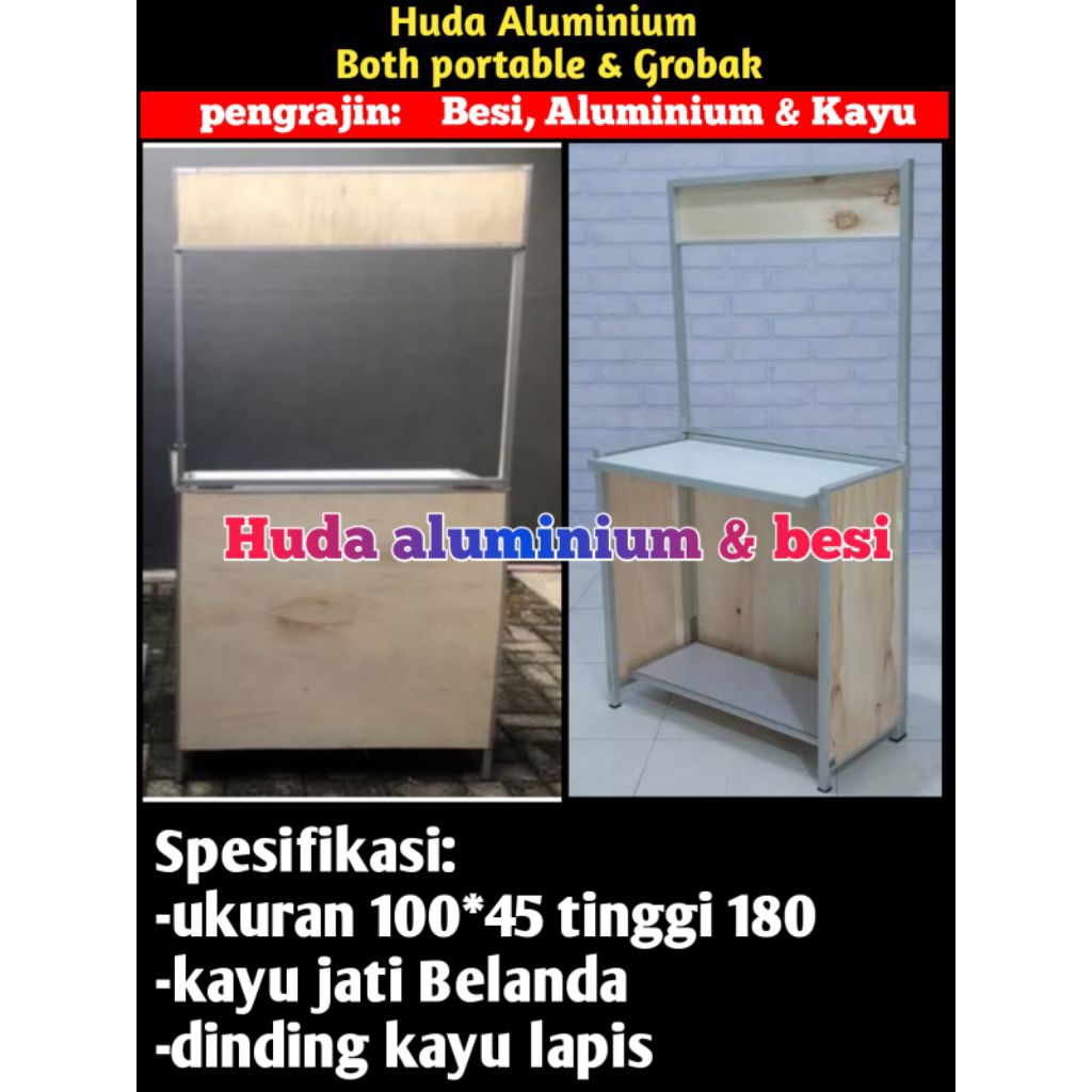 both portable , meja lipat ,stand food ,rombong