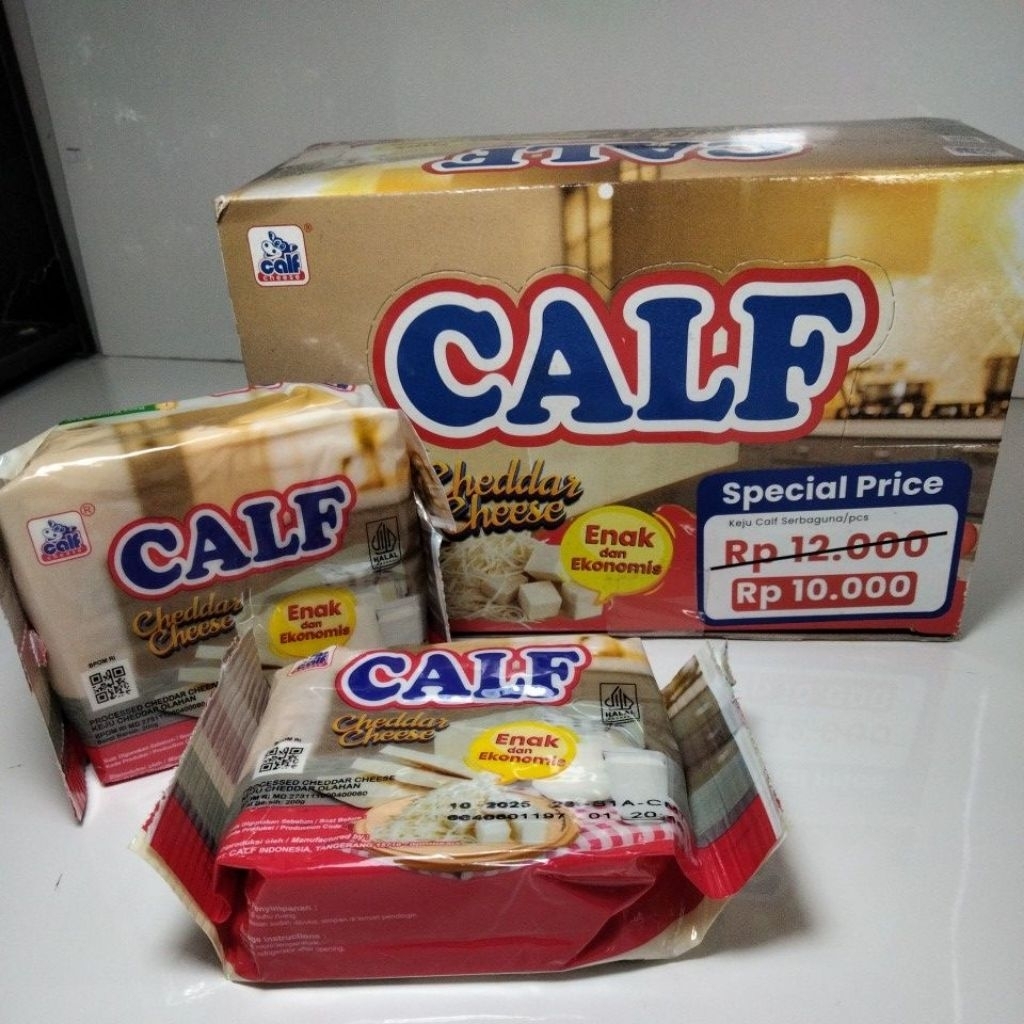 

keju cheddar calf kemasan per pack 200gram exp Oktober 2025
