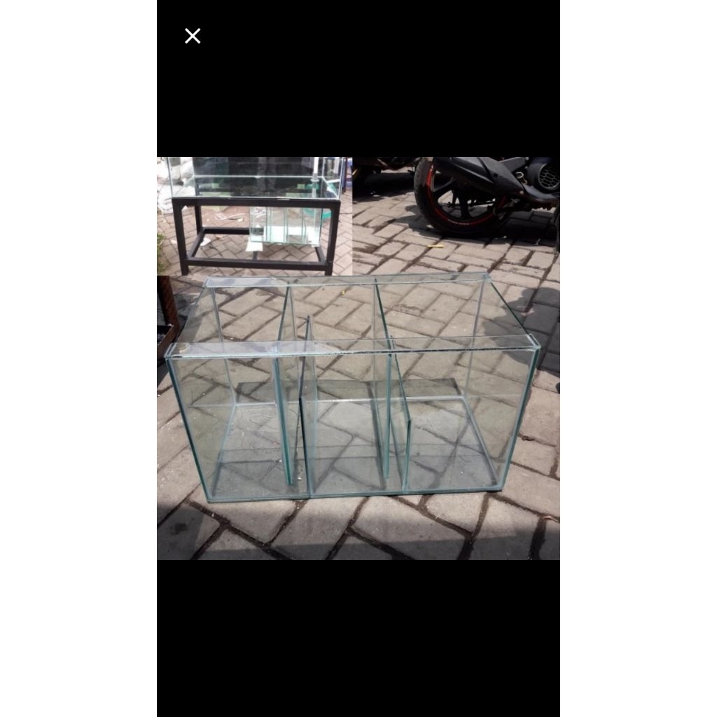 aqueium sump filter 60x30x35 . 3 chamber kaca 5 mili