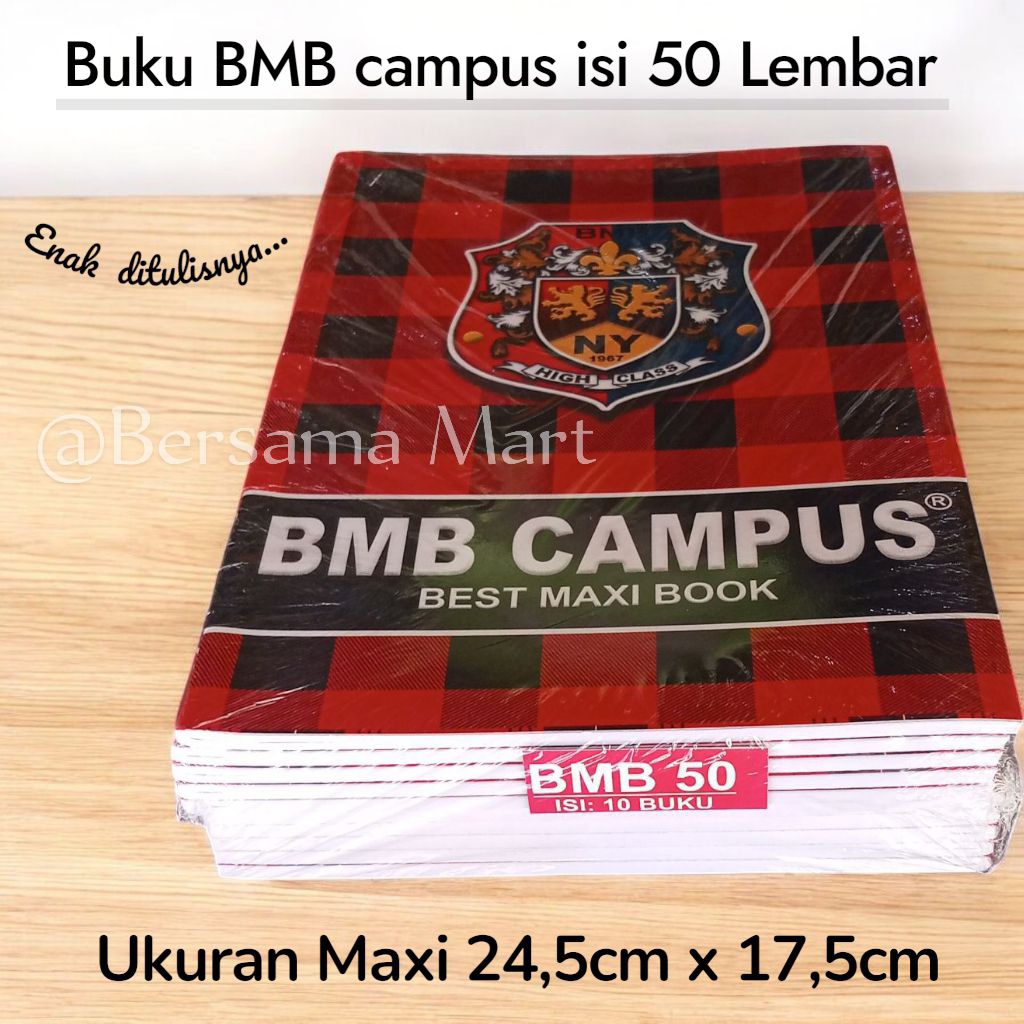 

Buku tulis BMB campus maxy 50 Lembar (10 buku)