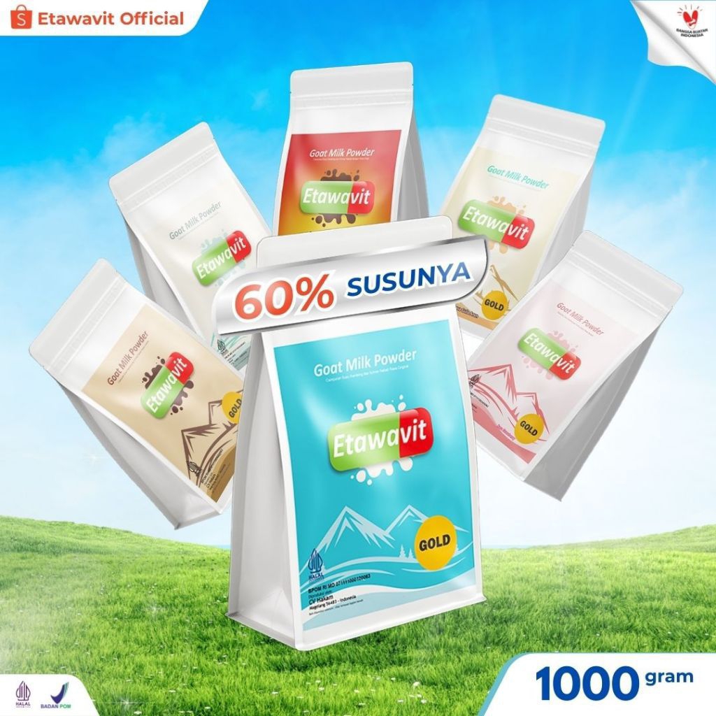 

Susu kambing etawa ETAWAVIT 500 gr - mengandung 60% susu kambing murni - mengatasi osteoporosis