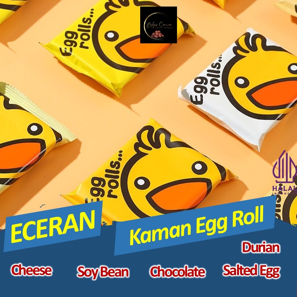 

Kaman Egg Roll Biscuit Semprong Cheese Durian Salted Egg Chocolate Soy bean 218 Gram