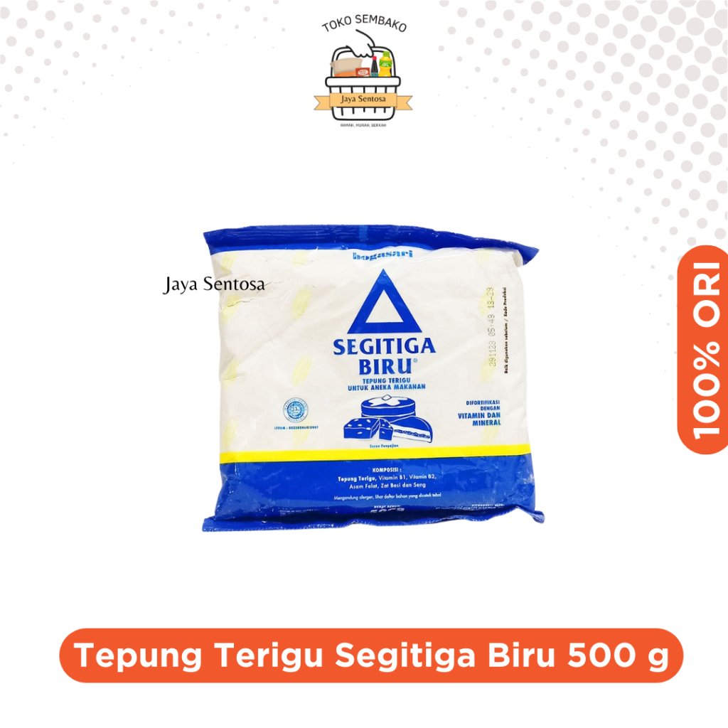 

Tepung Terigu Bogasari Segitiga Biru Netto 500 Gram (1Pcs)