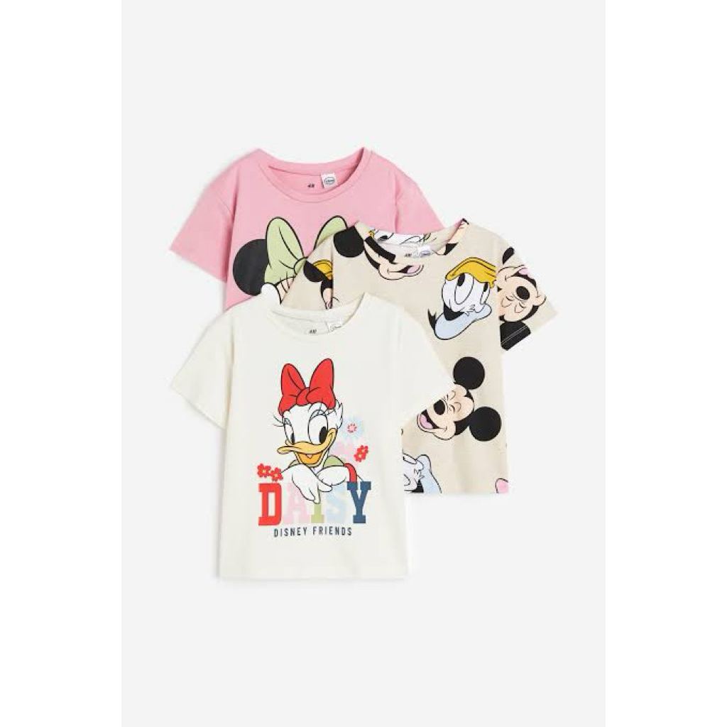H&M Pink Minnie Mouse 3 pack Printed Tshirts SALE