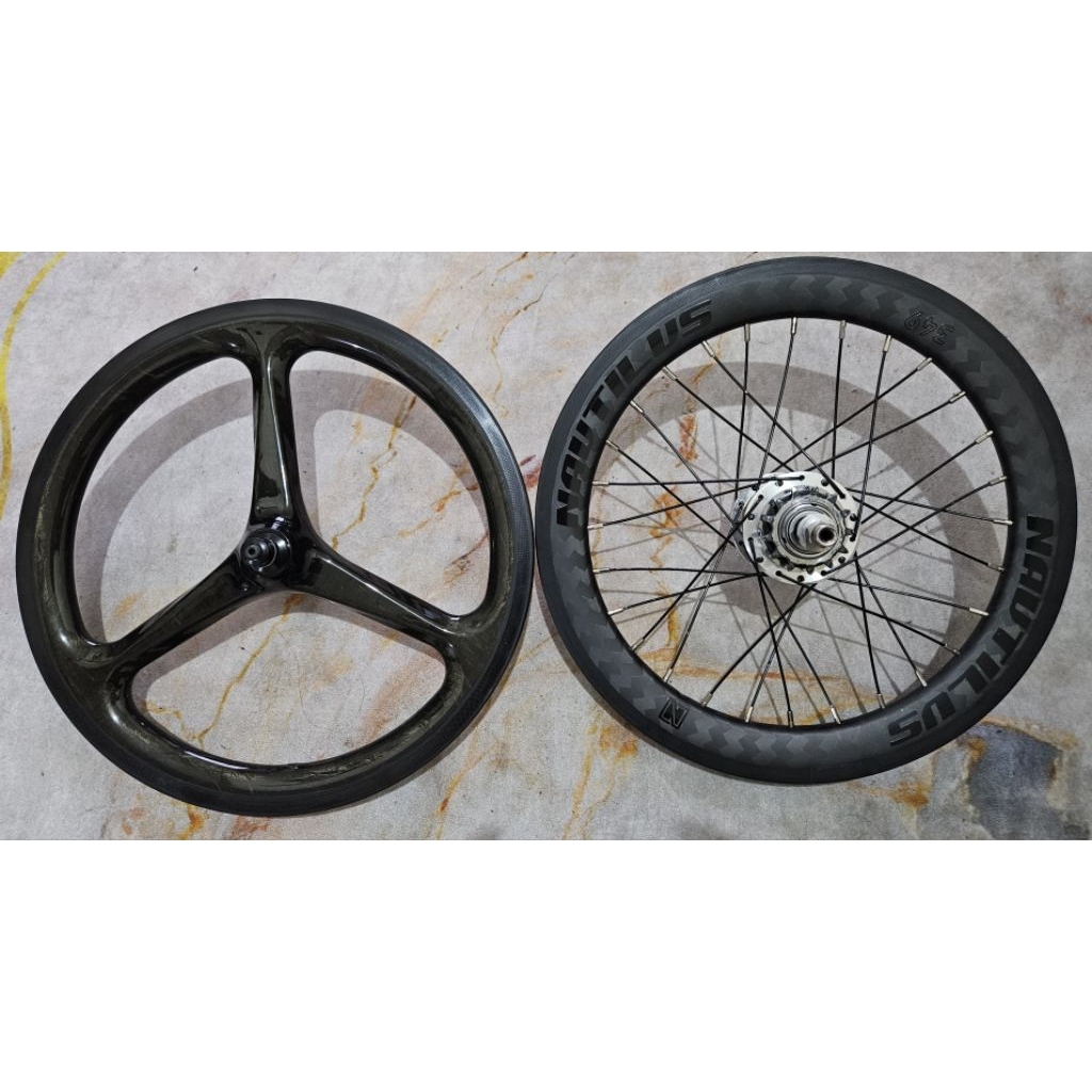 wheelset Carbon Rimbrake 16 349 depan belakang