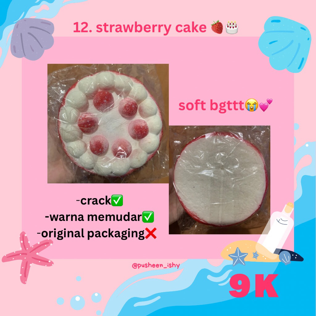 squishy preloved strwbry cake