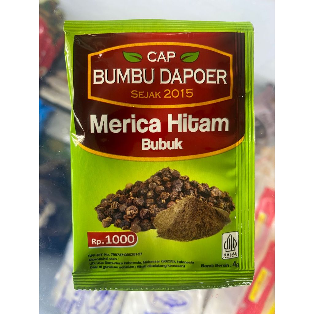 

Bumbu Dapoer Merica Hitam Bubuk 4gr