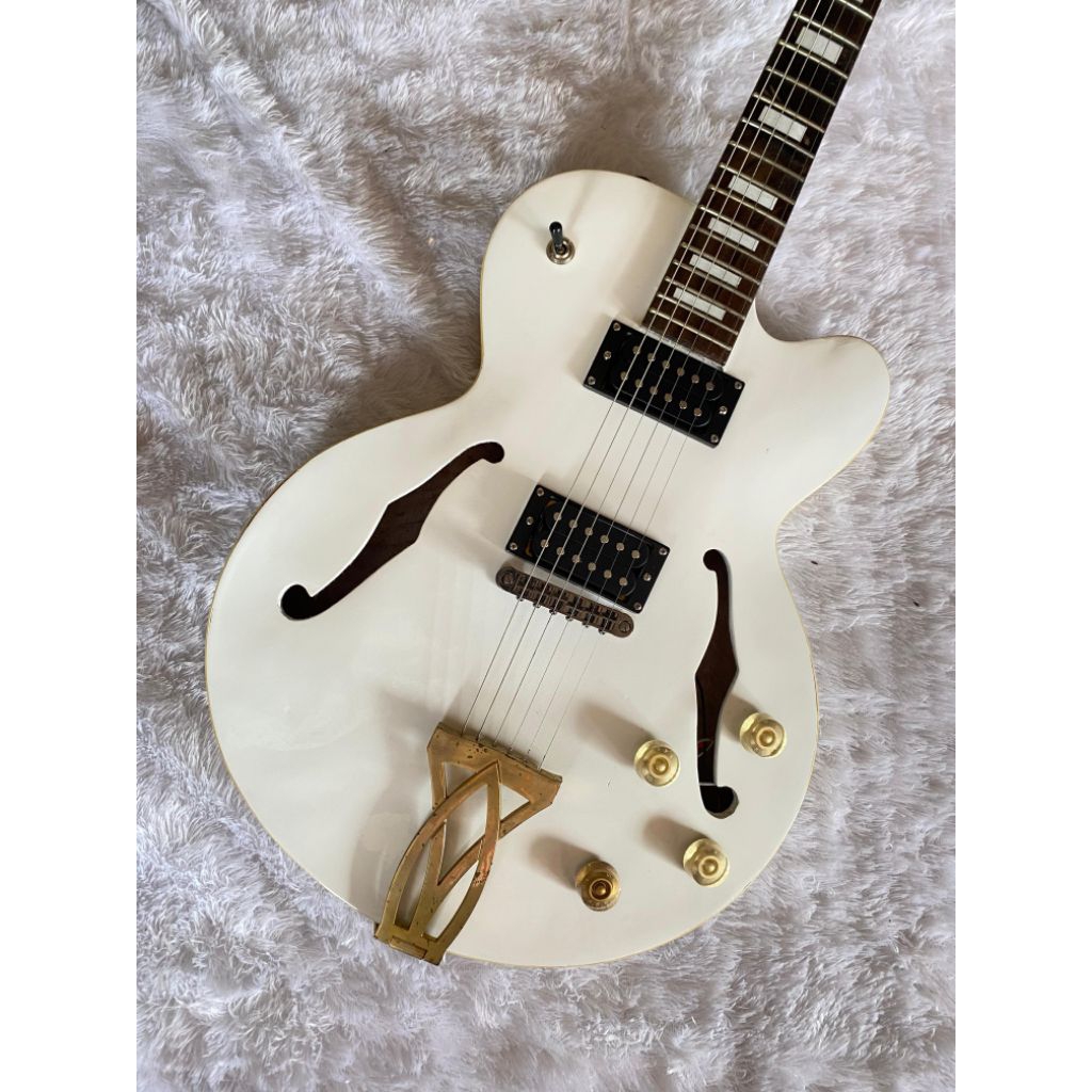 Gitar Epiphone Hollow Body White custom