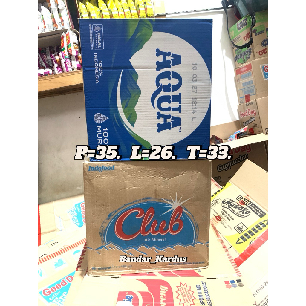 

Obral Kardus Dus Bekas Aqua, Club, Dll 1.500ml