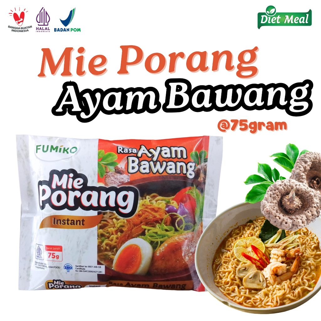 

Mie Porang Shirataki FUMIKO rasa AYAM BAWANG Non MSG