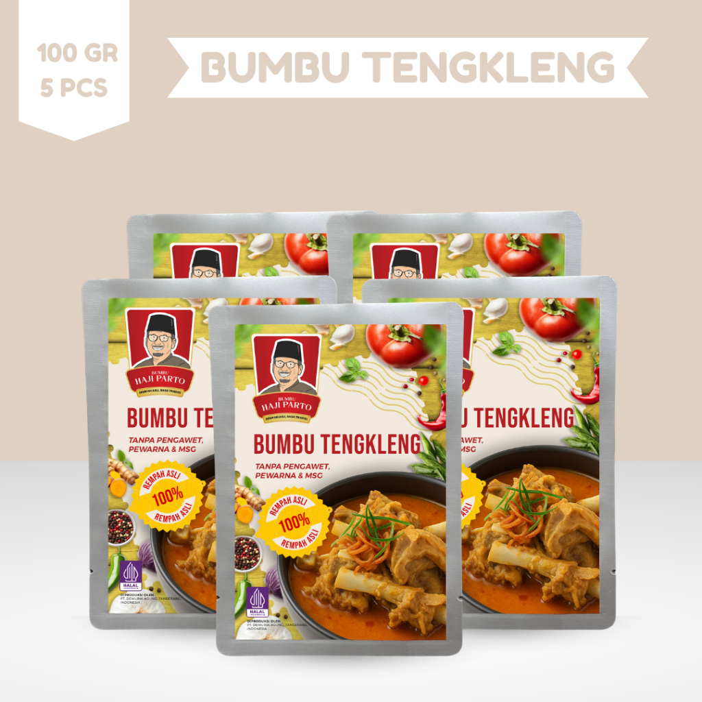 

Paket 5 PCS Bumbu Tengkleng Haji Parto 100 gram - Tanpa MSG & Tanpa Pengawet