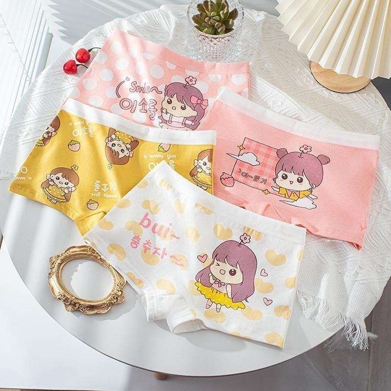 CD9 (2-12 TH) 1PC Celana Dalam Anak Cewek Segiempat CD Anak Perempuan Gambar Kartun Lucu Menarik Kid