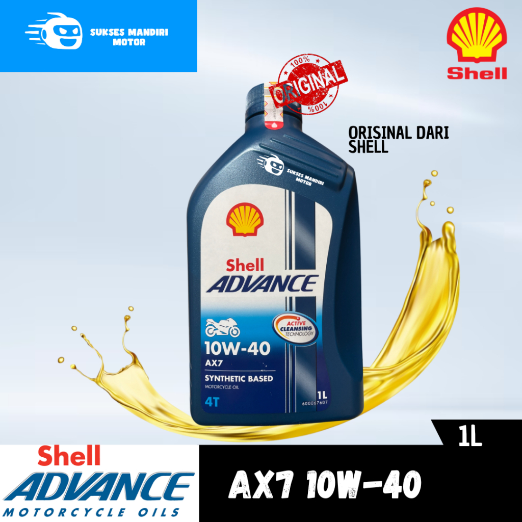 Oli Mesin Shell Advance AX7 10W-40 4T – Oli Motor 4-Tak Semi Synthetic Original (1L & 0.8L)