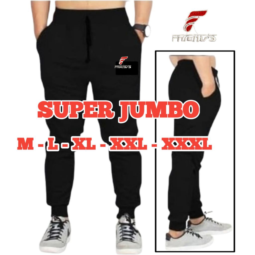 (Jumbo) Celana Joger Jumbo Wanita Celana panjang Pria jumbo XL- XXL- XXXL- XXXXL Joger training Jogg