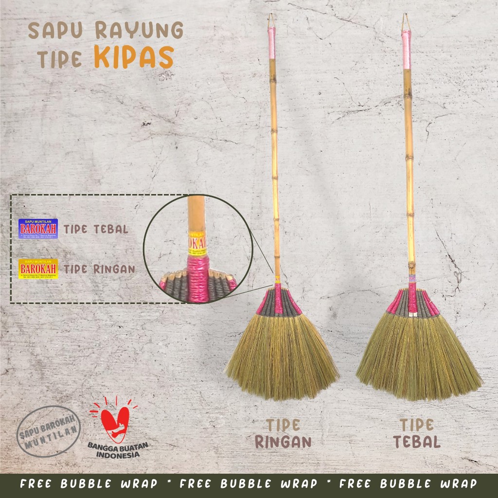 Sapu Lantai Ijuk Rayung Premium Muntilan, TIpe Sapu Kipas