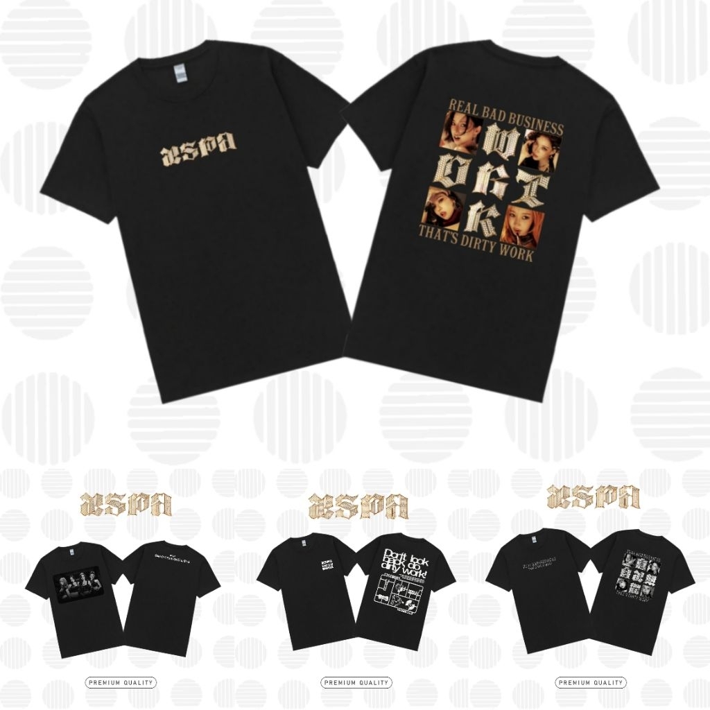 Dearyou - Kaos Aespa Dirty Work | Baju Aespa Winter Karina Ningning Gisel | Tshirt Cotton Combed 24S