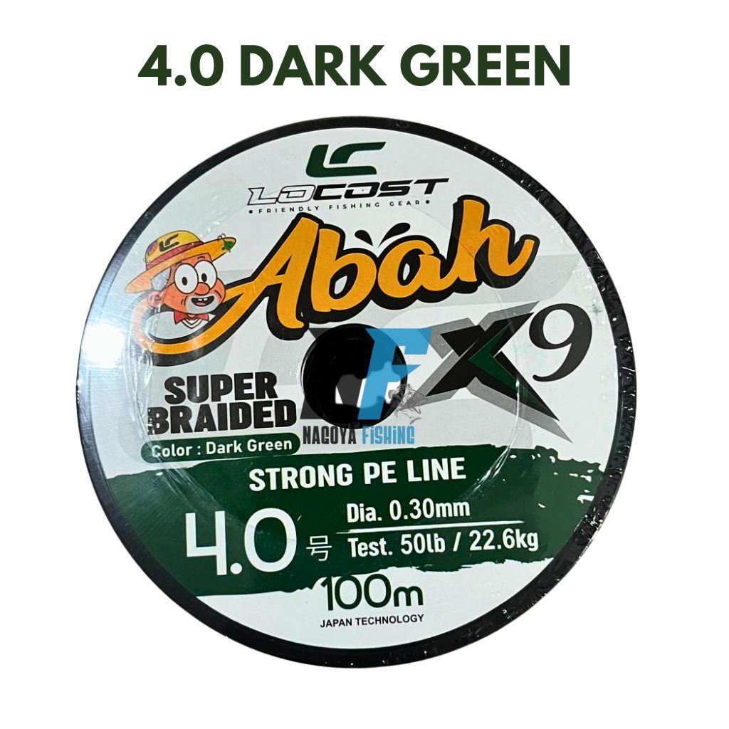 Senar Pancing PE Locost Abah X9 Warna Green/Hijau Tua 100 Meter Connecting