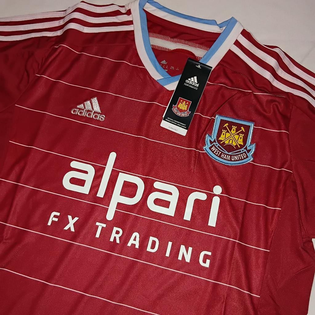 JERSEY BOLA RETRO VINTAGE WEST HAM UNITED HOME 2014/2015 GRADE ORI