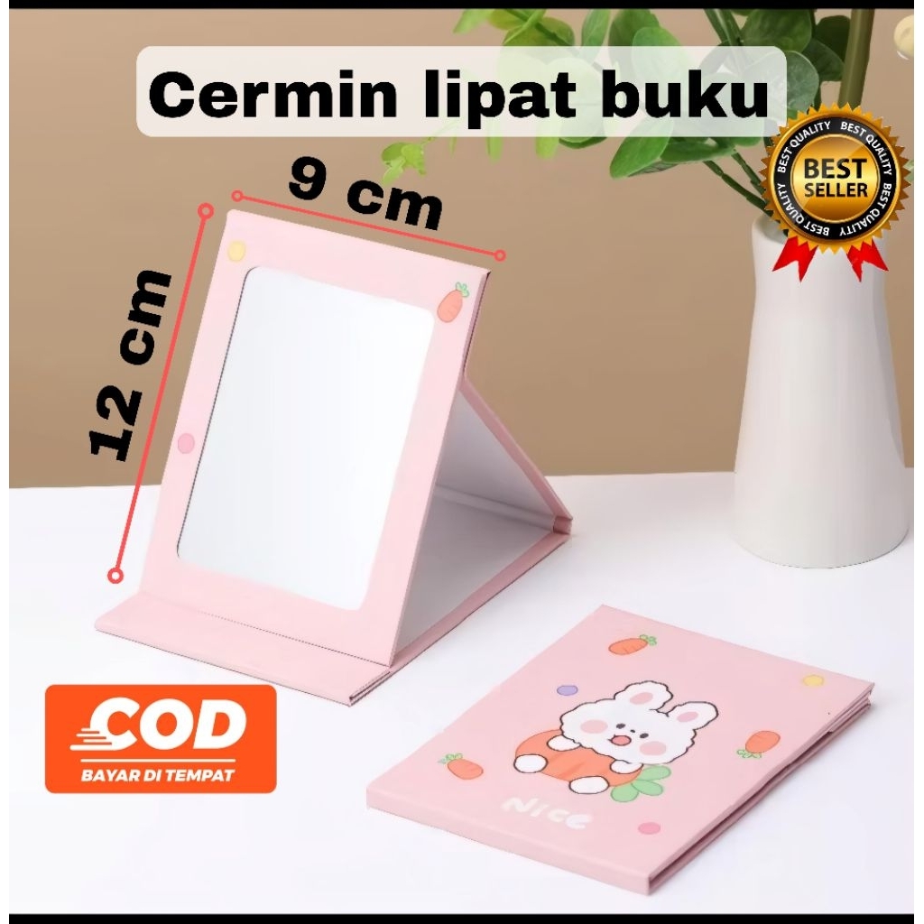 Cermin lipat aesthetic model buku / notebook - Kaca lipat kecil