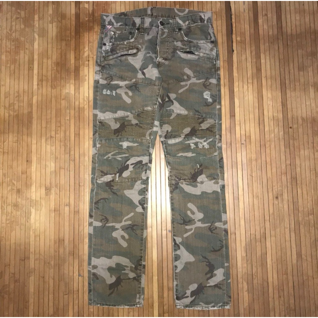 DENIM & SUPPLY RALPH LAUREN CAMO ARMY BIKERS JEANS RRL
