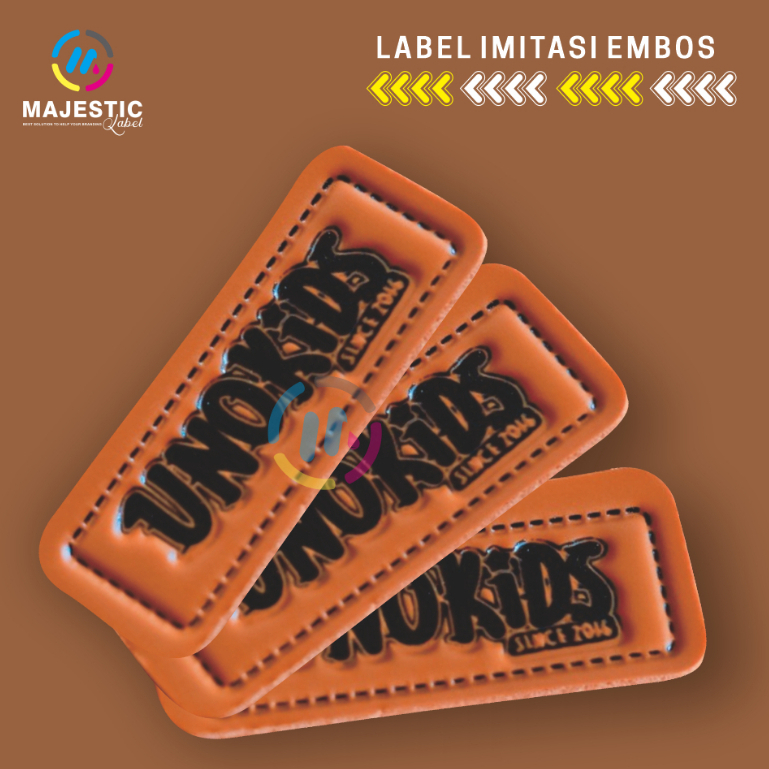 1 meter label imitasi + label sintetis + label kulit sintetis + label kulit sintetis custom