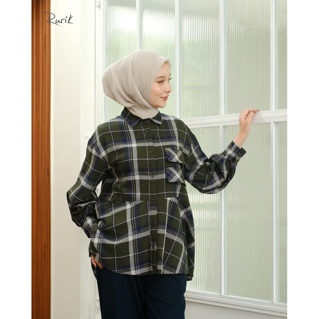 Rurik Blouse Wanita Liora Shirt Olive Green
