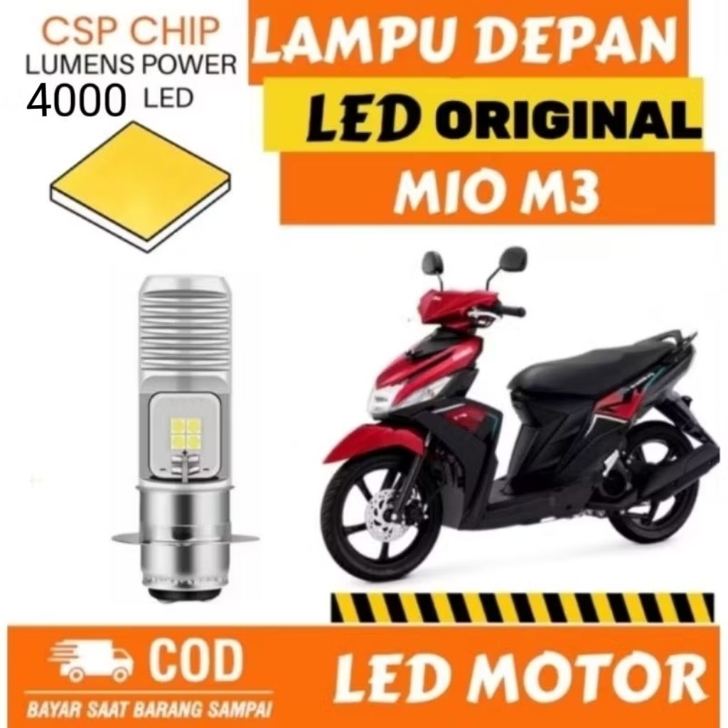 LAMPU DEPAN MOTOR LED SUPER TERANG YAMAHA MIO M3/SPORTY ORIGINAL H6