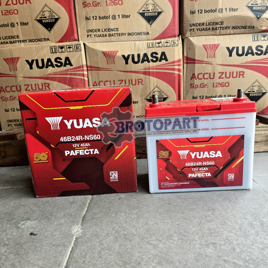Aki Mobil Yuasa NS60 46B24R Pafecta Aki Basah 12V 45Ah Original Yuasa