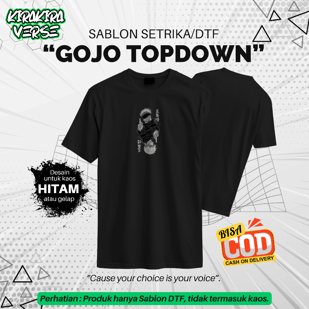 GOJO TOPDOWN | SABLON DTF | SABLON SETRIKA ANTI PECAH | SIZE 10cm X 18cm