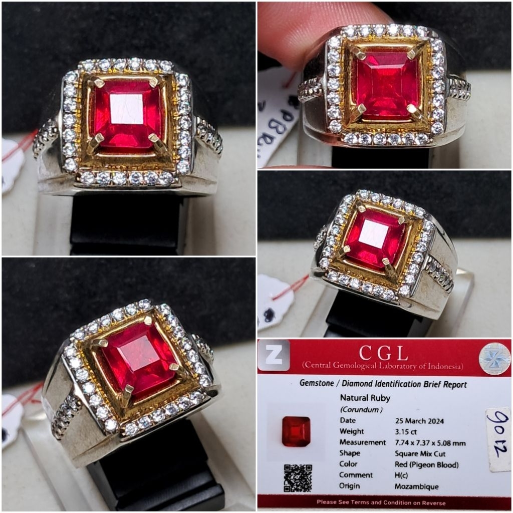 Natural Red Ruby Mozambique Hc 3.15cts memo CGL