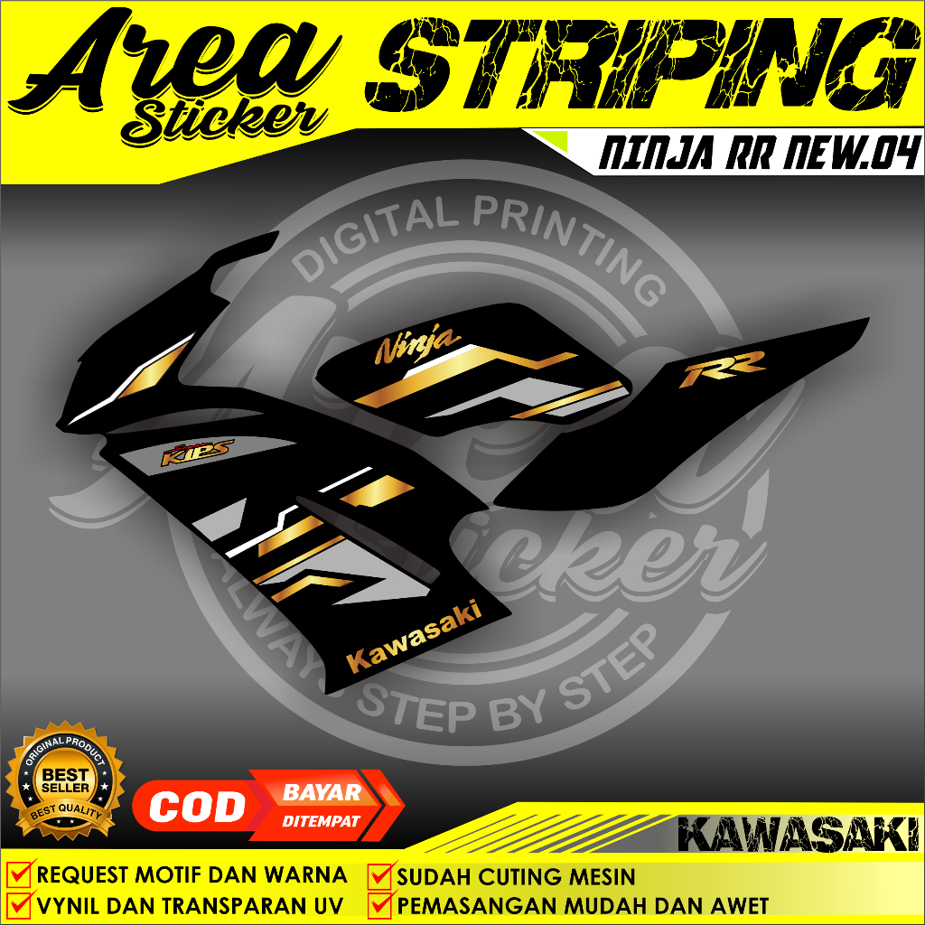 COD STRIPING NINJA RR NEW  MOTOR  LIS VARIASI KAWASKI NINJA RR NEW 2015. 04 SUDAH CUTING