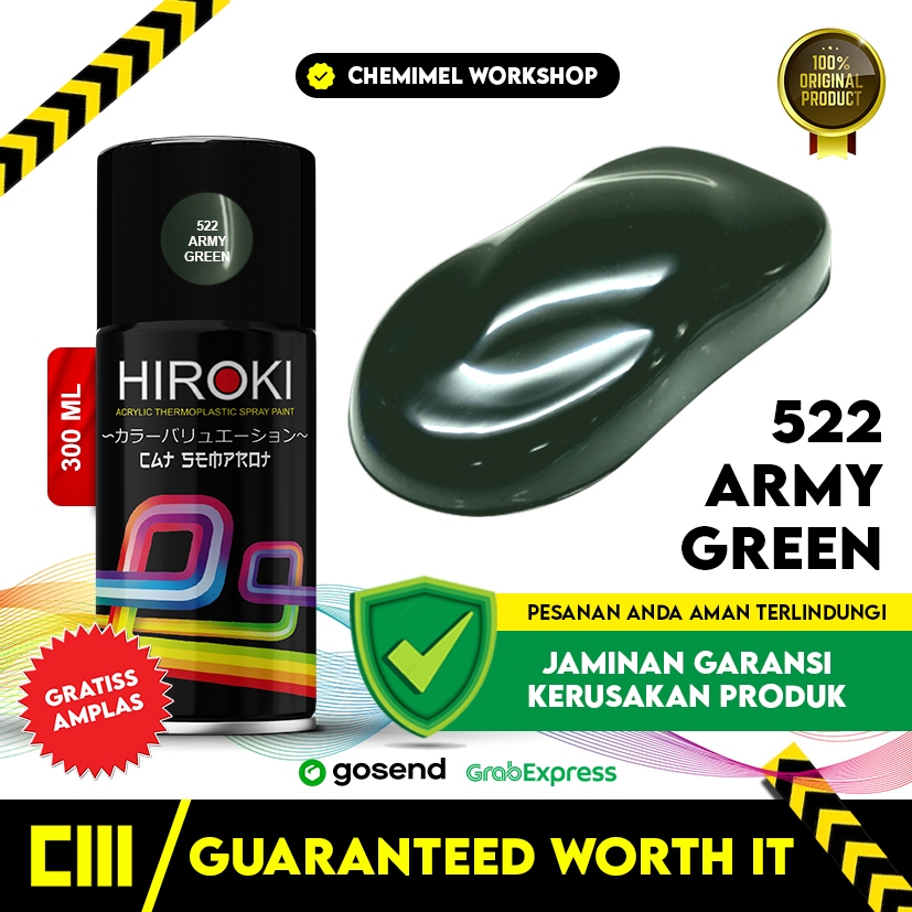 Cat Semprot Hiroki Hijau Army Green Pilok Motor Army Green 522
