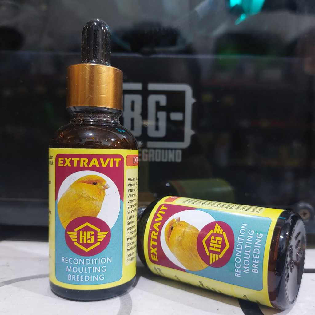 VITAMIN KENARI HS EXTRAVIT BURUNG EXTRA SEHAT DAN EXTRA FIT KUALITAS NYATA UNTUK BURUNG KENARI