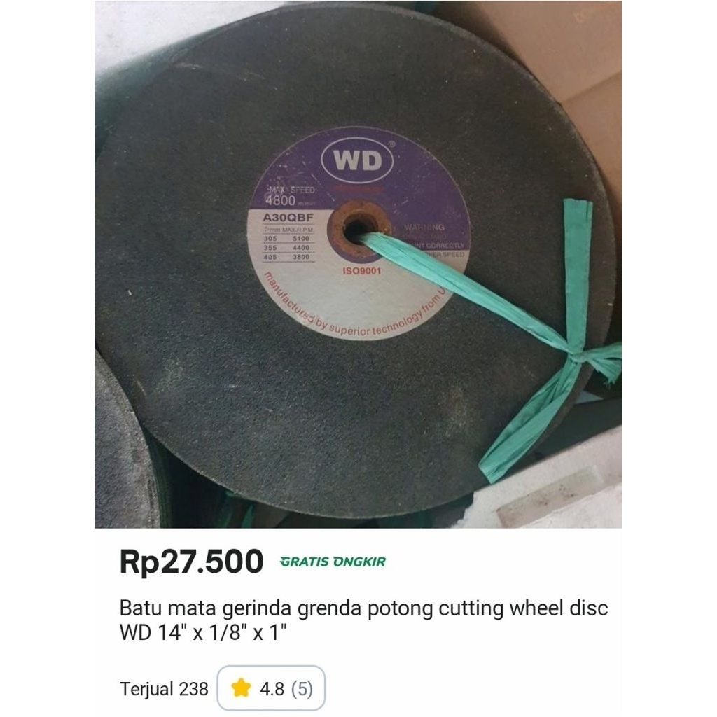 WD # A30QBF size 14" x 1/8" x 1" / Ultra Cut # A30P size 16" x 1/8" x 1" / Resibon # A30PBF size 16"