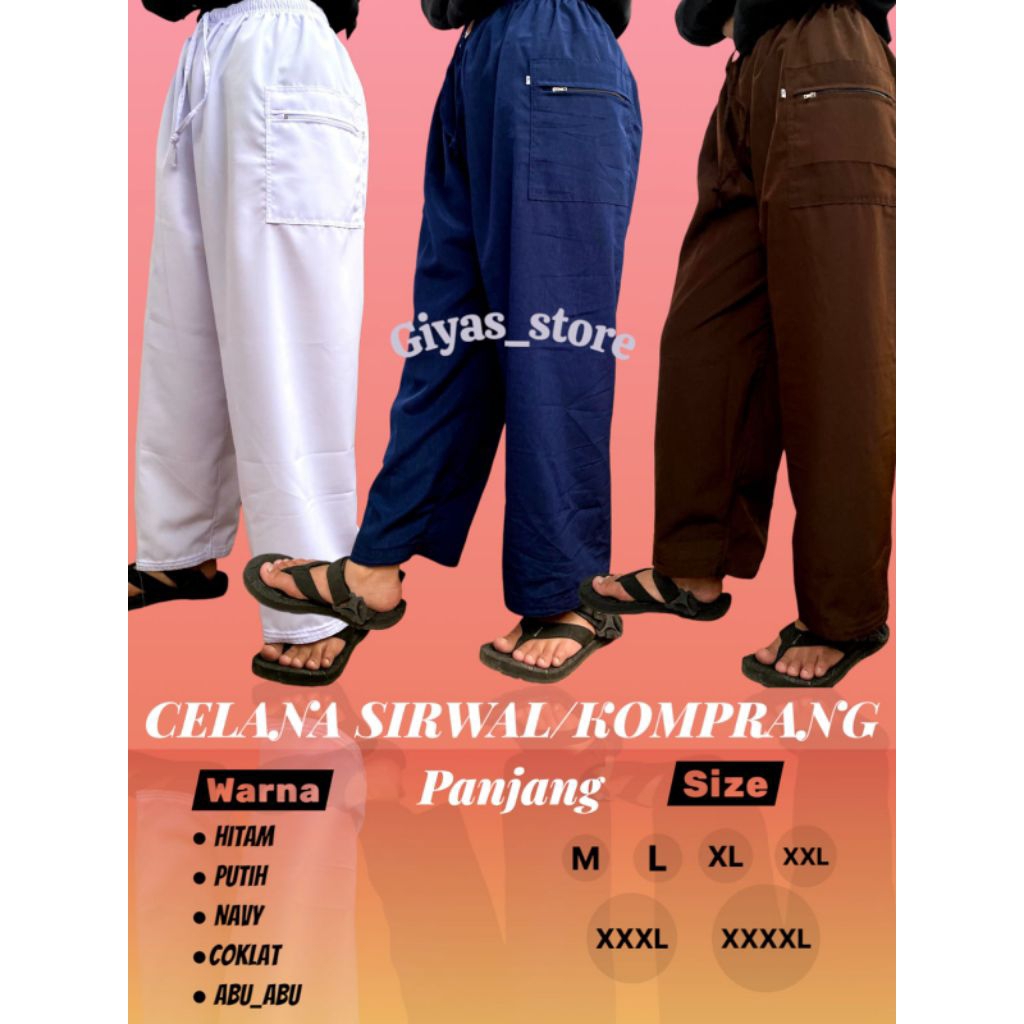 Celana Sirwal Pangsi Panjang Dan Jumbo / Celana Komprang / Celana Haji Dan Umroh
