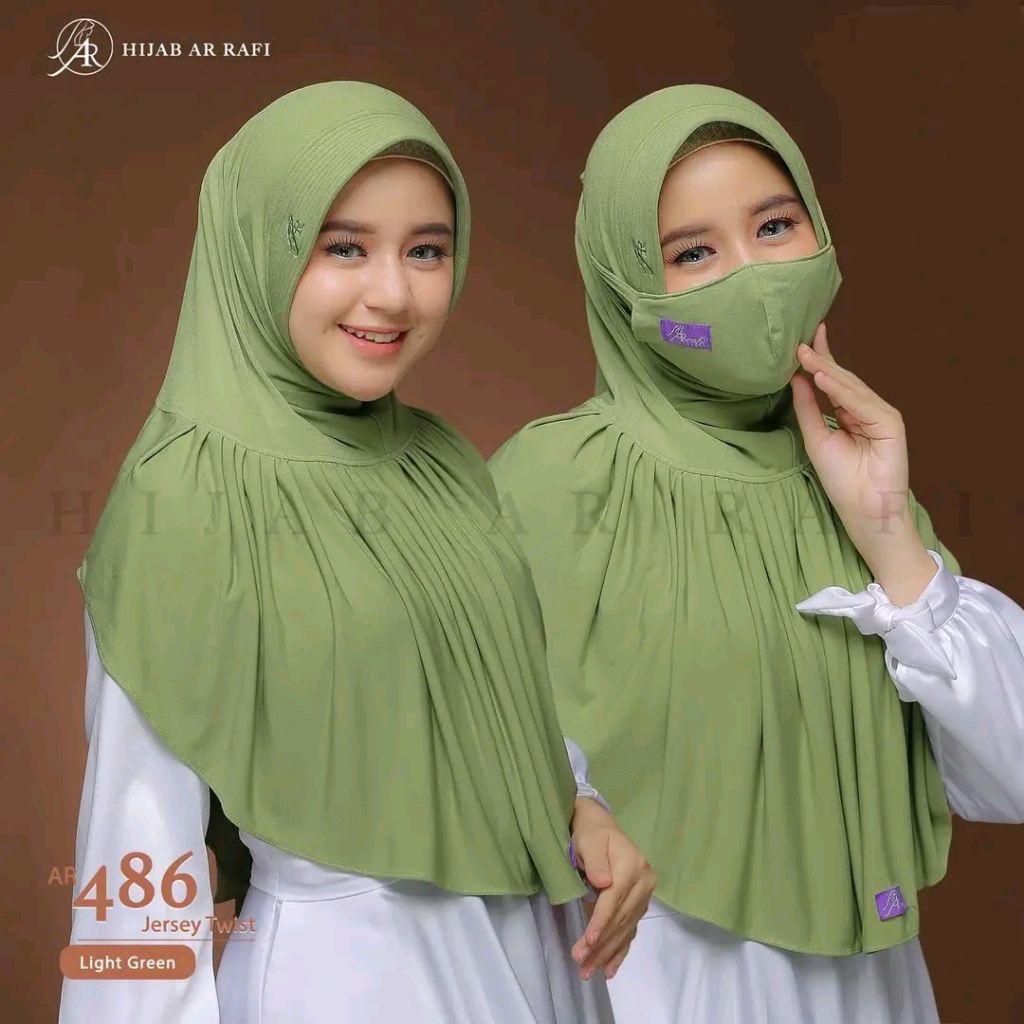 Ar 486 ( free masker ) hijab bergo by arrafi