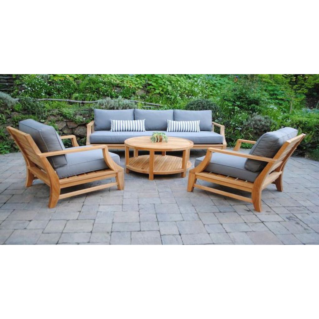 set sofa teras minimalis sofa outdoor jati