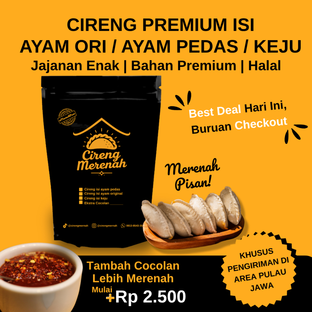 

CIRENG MERENAH ISI CHILI OIL / CIRENG ISI AYAM PEDAS / CIRENG ISI AYAM / CIRENG ISI KEJU