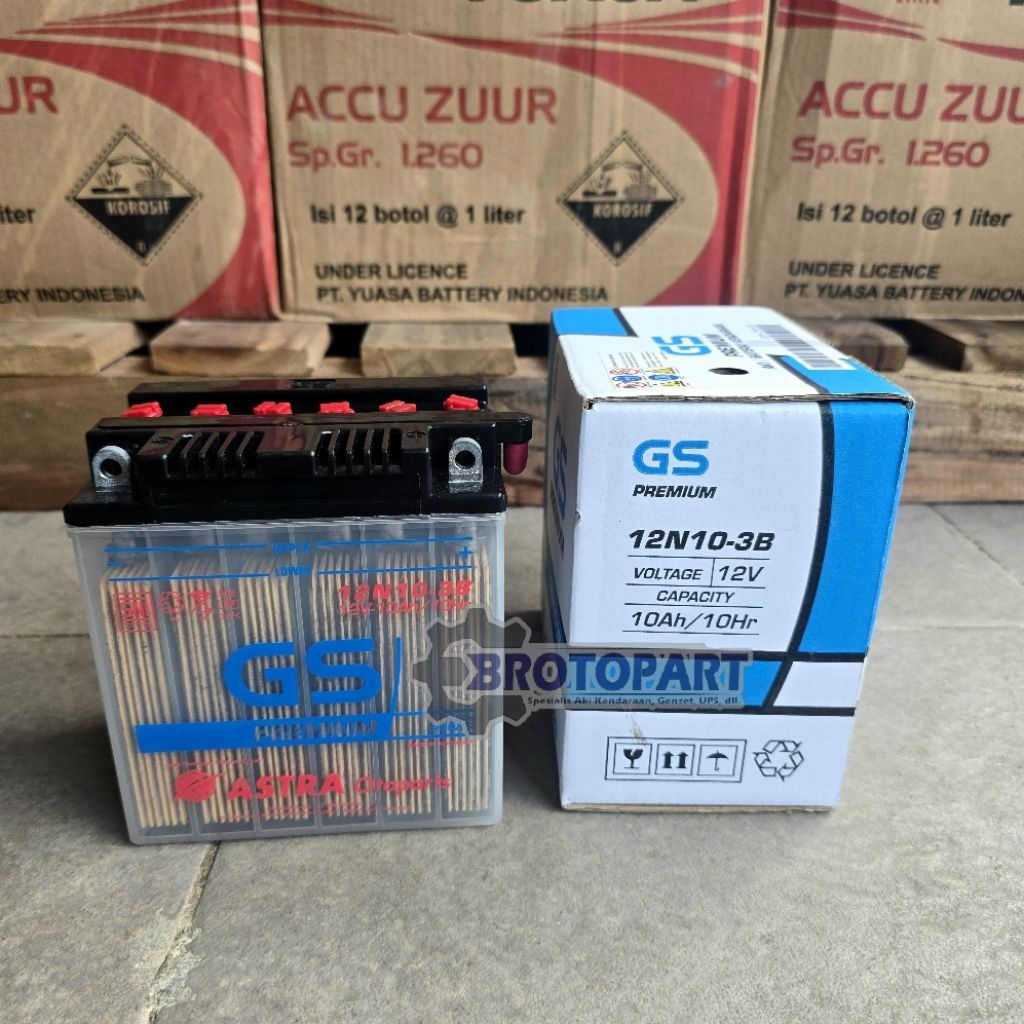 Aki Accu Motor Suzuki Thunder 250 Original GS Astra 12N10 3B Basah