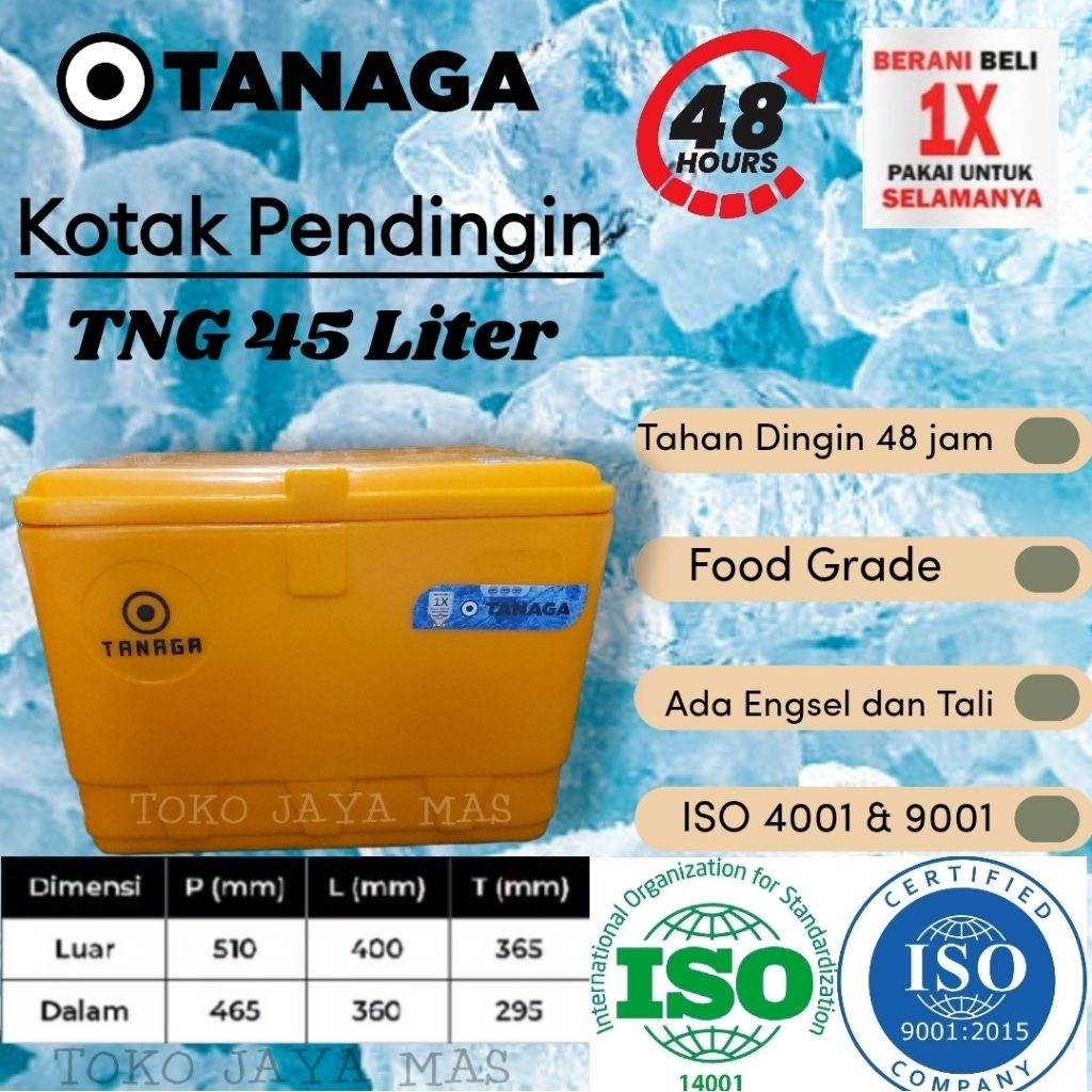 Coolbox / Cooler Box Tanaga 45 Liter Termos Es Kotak Ikan Minuman Es