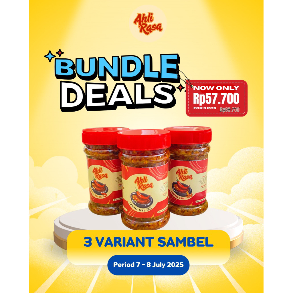 

LEBIH HEMAT 3 PCS - AHLI RASA - SAMBEL CUMI | SAMBEL TERI | SAMBEL REBON | SAMBAL CUMI | SAMBAL TERI | SAMBAL REBON
