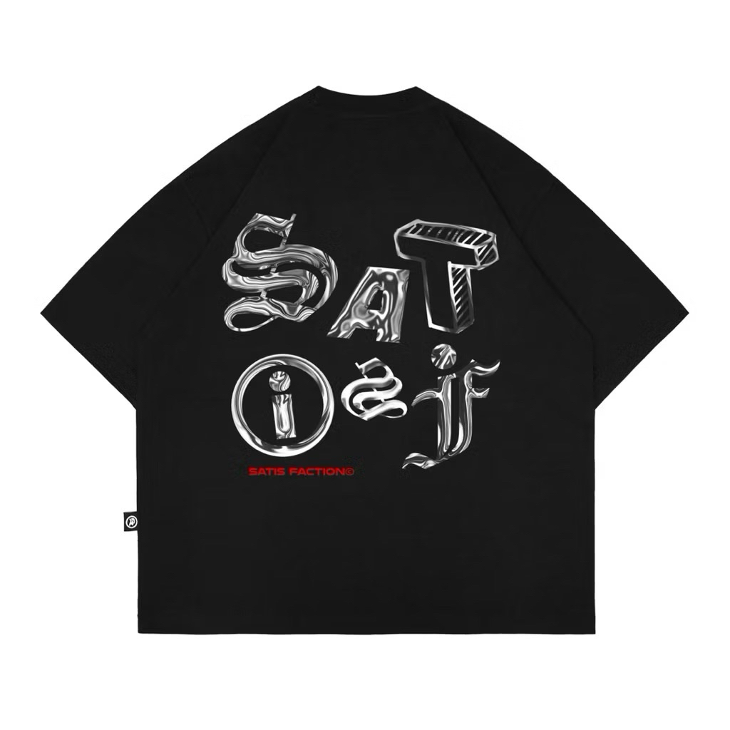 Satisfaction Tshirt Heavyweight 16s Oversize Chrome Black_