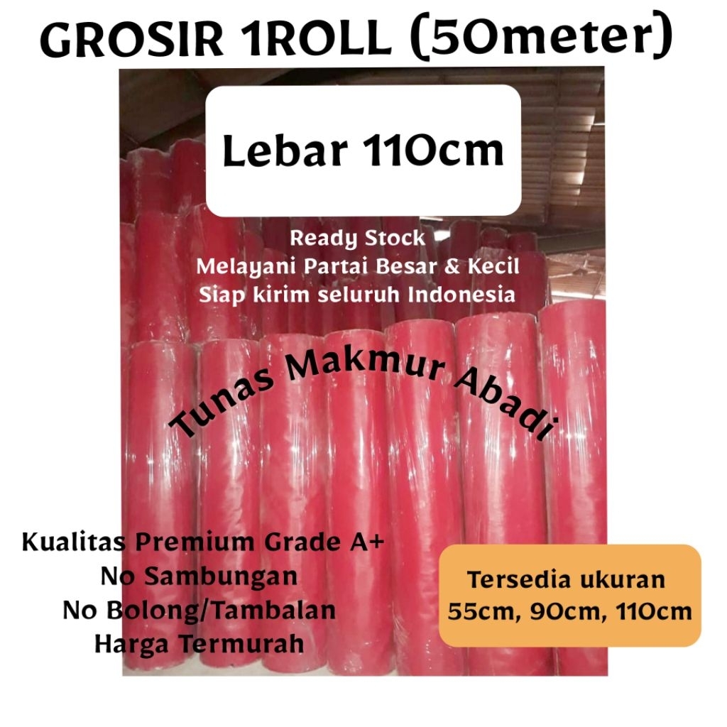 GROSIR Karpet Talang Air Merah Hitam 1Roll 50Meter Lebar 110cm Tebal Kuat Anti Bocor / Talang Karet 
