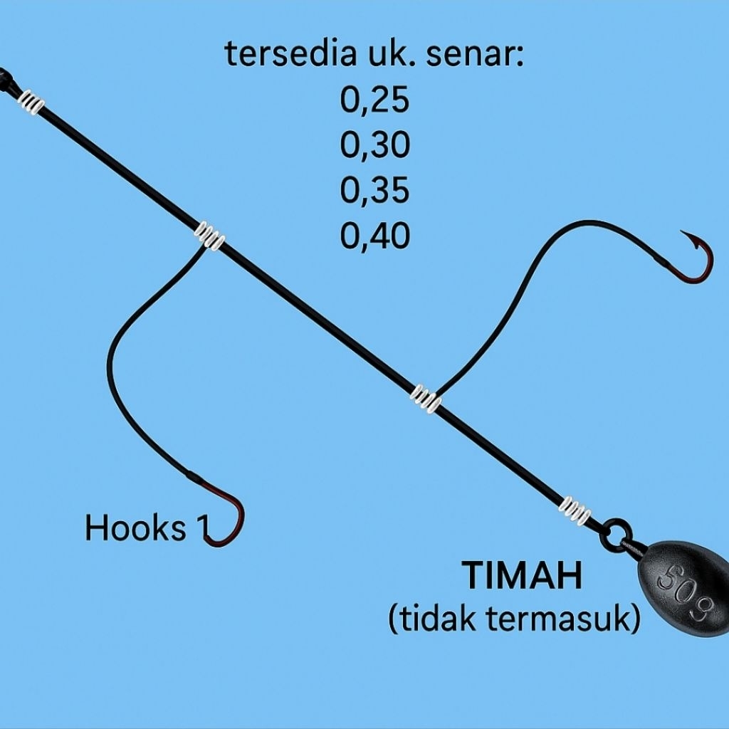 Rangkaian pancing siap pakai, untuk segala medan